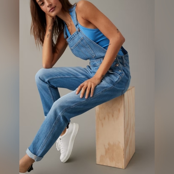 American Eagle Outfitters Denim - American Eagle Outfitters- Tomgirl Overall (Blue Denim Overalls)